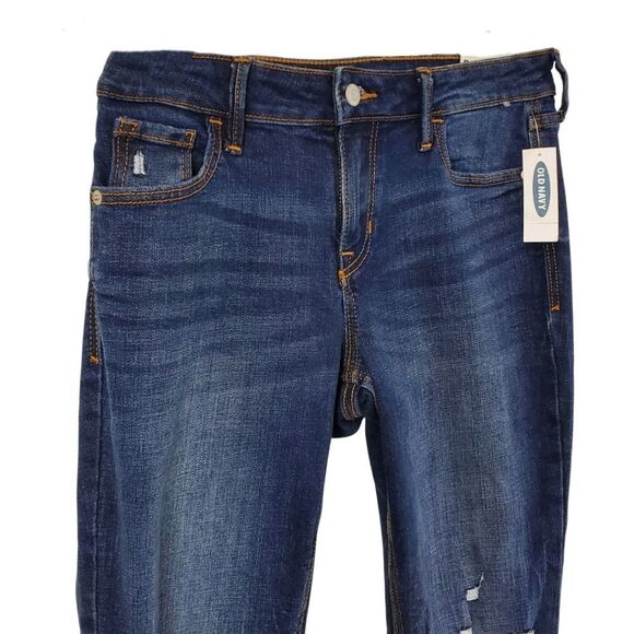 Old Navy 'Rockstar' Super Skinny distressed ripped blue jeans - Women's 2 - NWT - Picture 4 of 9